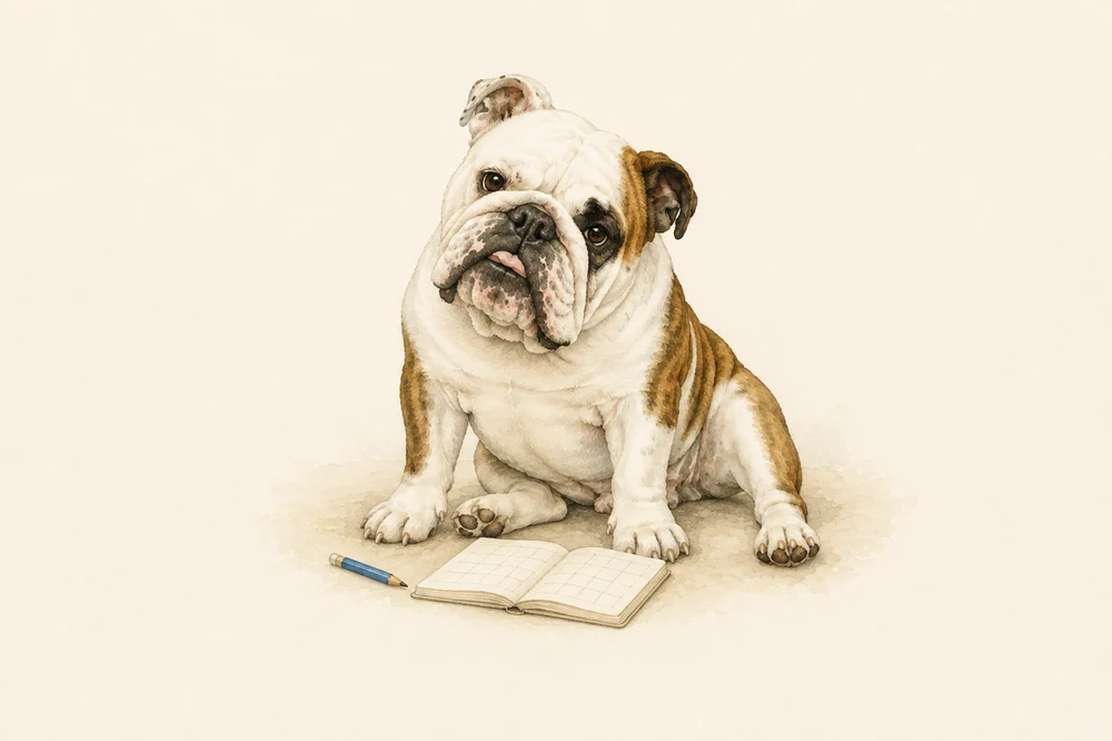 Planck curioso junto a una libreta